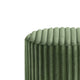 Zelda Ottoman Stool | Gold Steel Plinth Base | Green Channeled Fabric