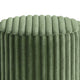 Zelda Ottoman Stool | Gold Steel Plinth Base | Green Channeled Fabric