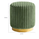 Zelda Ottoman Stool | Gold Steel Plinth Base | Green Channeled Fabric