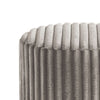 Zelda Ottoman Stool with Gold Steel Plinth Base | Gray Channeled Fabric