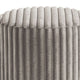 Zelda Ottoman Stool with Gold Steel Plinth Base | Gray Channeled Fabric