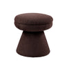 Xyna Mushroom-shaped Ottoman Stool with Pedestal Base | Brown Fabric