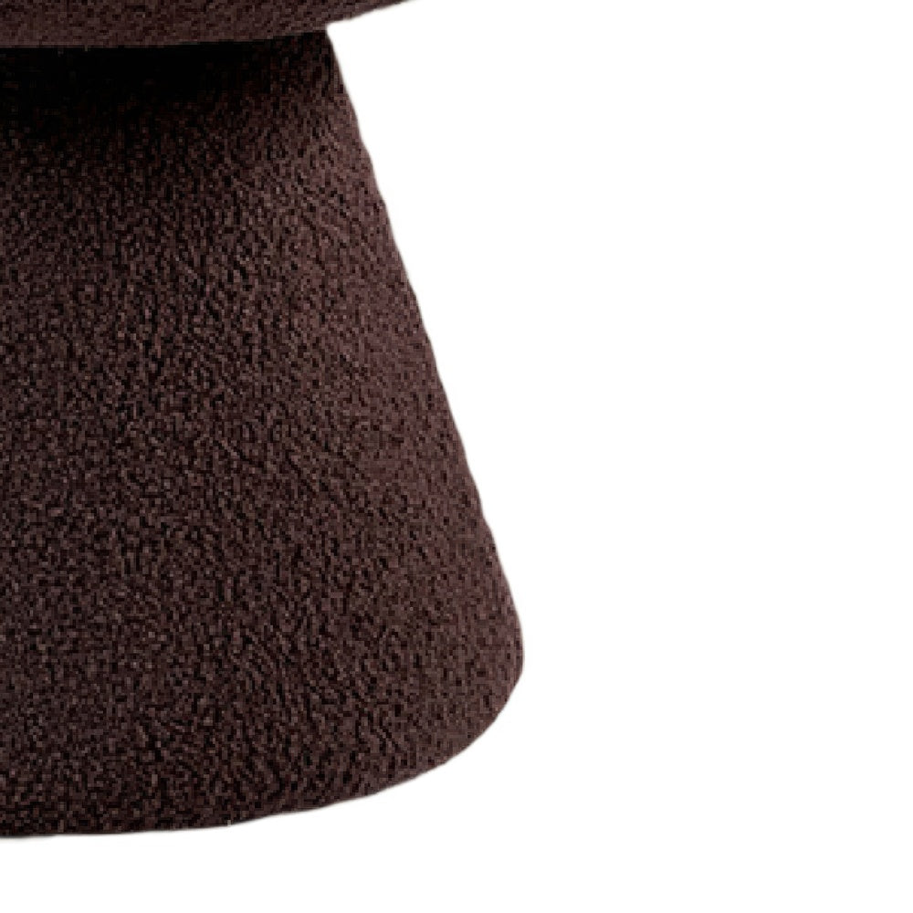 Xyna Mushroom-shaped Ottoman Stool with Pedestal Base | Brown Fabric