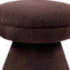 Xyna Mushroom-shaped Ottoman Stool with Pedestal Base | Brown Fabric