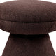 Xyna Mushroom-shaped Ottoman Stool with Pedestal Base | Brown Fabric