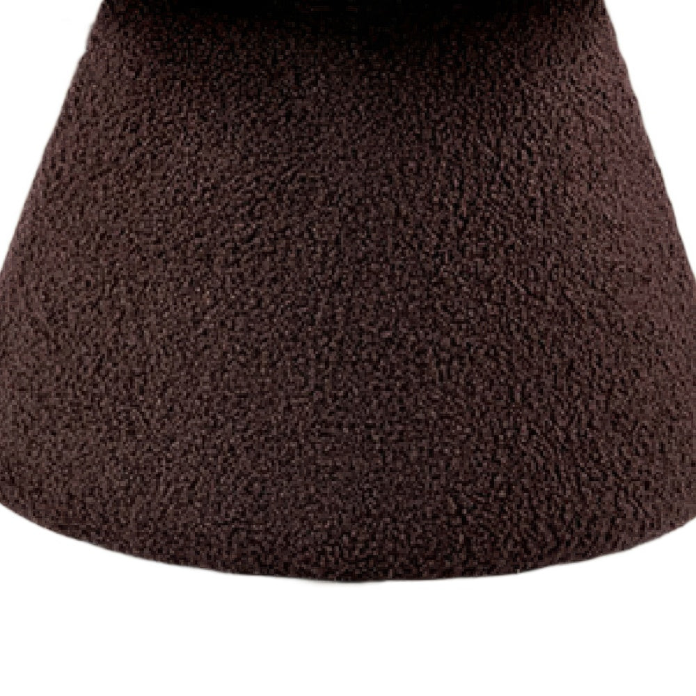 Xyna Mushroom-shaped Ottoman Stool with Pedestal Base | Brown Fabric
