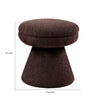 Xyna Mushroom-shaped Ottoman Stool with Pedestal Base | Brown Fabric