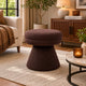Xyna Mushroom-shaped Ottoman Stool with Pedestal Base | Brown Fabric