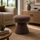 Xyna Mushroom-shaped Ottoman Stool with Pedestal Base | Brown Fabric