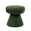 Xyna Mushroom-shaped Ottoman Stool with Pedestal Base | Green Fabric