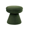Xyna Mushroom-shaped Ottoman Stool with Pedestal Base | Green Fabric