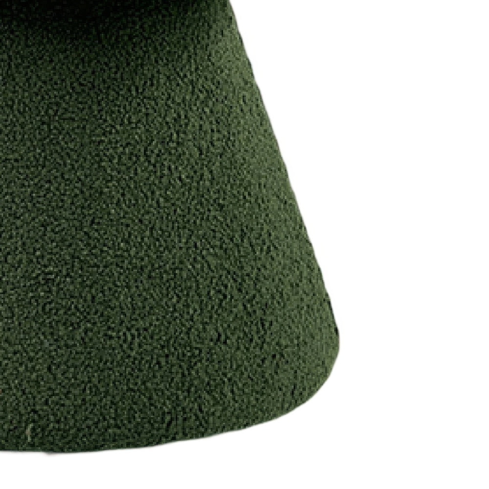 Xyna Mushroom-shaped Ottoman Stool with Pedestal Base | Green Fabric