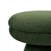 Xyna Mushroom-shaped Ottoman Stool with Pedestal Base | Green Fabric