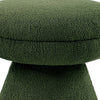 Xyna Mushroom-shaped Ottoman Stool with Pedestal Base | Green Fabric