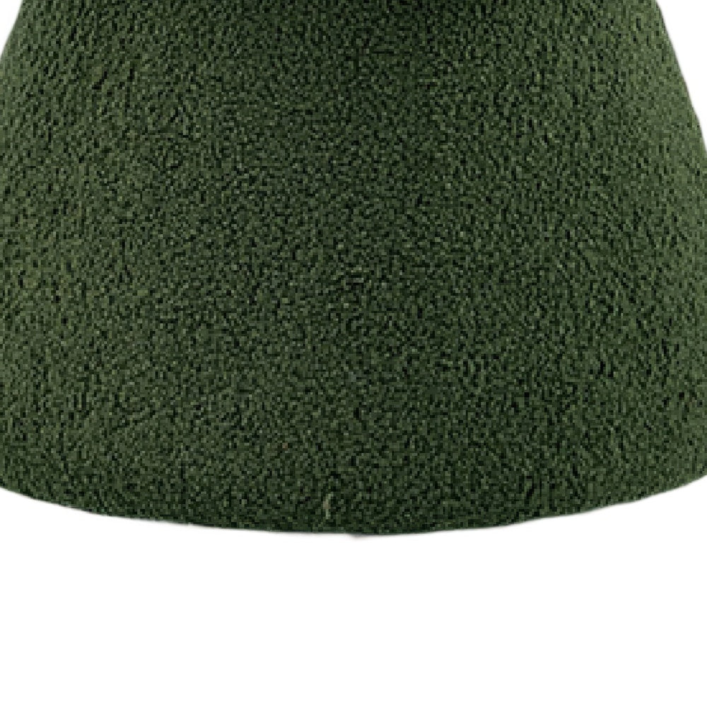 Xyna Mushroom-shaped Ottoman Stool with Pedestal Base | Green Fabric