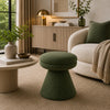 Xyna Mushroom-shaped Ottoman Stool with Pedestal Base | Green Fabric