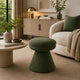 Xyna Mushroom-shaped Ottoman Stool with Pedestal Base | Green Fabric