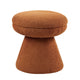 Xyna Mushroom-shaped Ottoman Stool | Pedestal Base | Saddle Brown Fabric