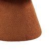 Xyna Mushroom-shaped Ottoman Stool | Pedestal Base | Saddle Brown Fabric