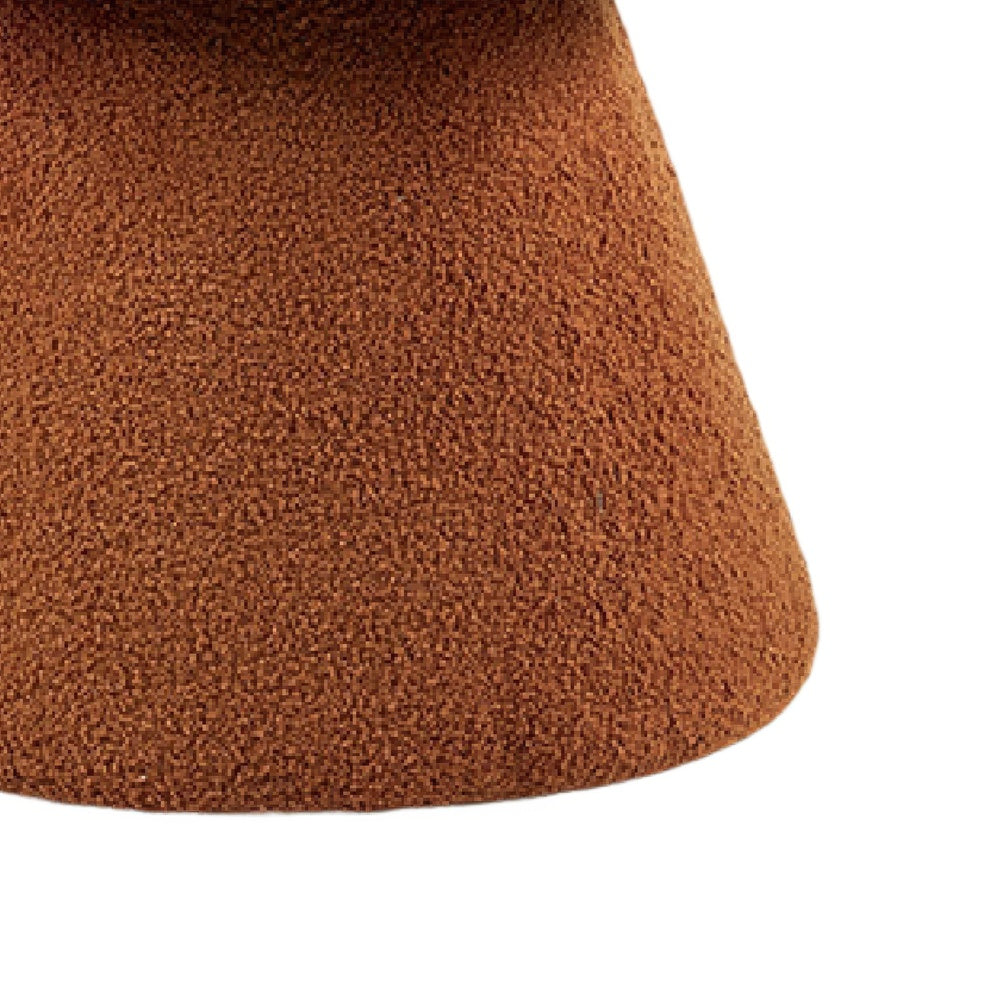 Xyna Mushroom-shaped Ottoman Stool | Pedestal Base | Saddle Brown Fabric