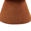 Xyna Mushroom-shaped Ottoman Stool | Pedestal Base | Saddle Brown Fabric