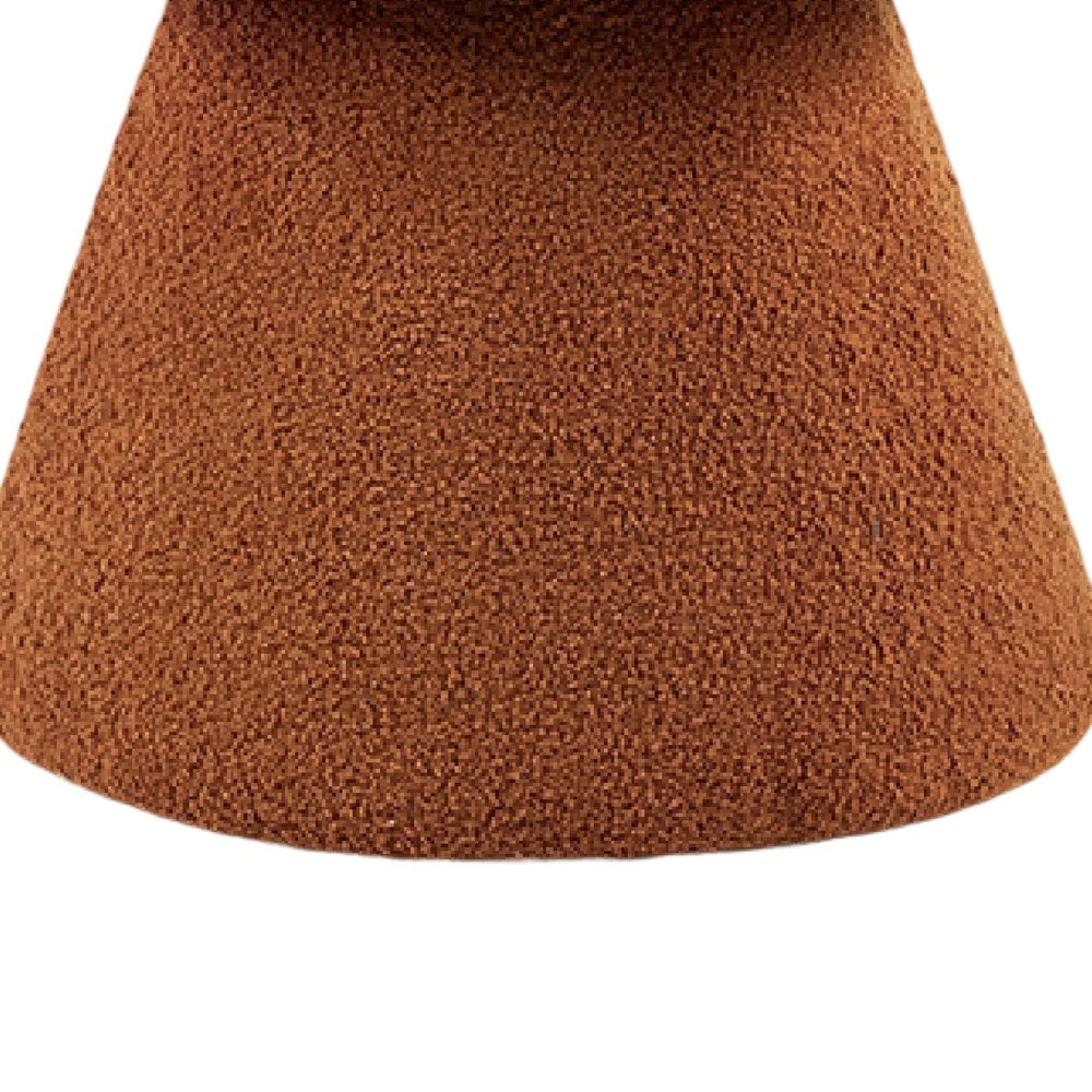 Xyna Mushroom-shaped Ottoman Stool | Pedestal Base | Saddle Brown Fabric