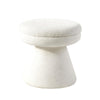 Xyna Mushroom-shaped Ottoman Stool with Pedestal Base | Beige Fabric