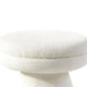 Xyna Mushroom-shaped Ottoman Stool with Pedestal Base | Beige Fabric