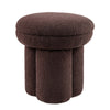 Ian Ottoman Stool | Mushroom-like Design | Pedestal Base | Brown Fabric