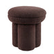 Ian Ottoman Stool | Mushroom-like Design | Pedestal Base | Brown Fabric