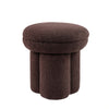 Ian Ottoman Stool | Mushroom-like Design | Pedestal Base | Brown Fabric