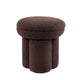 Ian Ottoman Stool | Mushroom-like Design | Pedestal Base | Brown Fabric