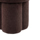 Ian Ottoman Stool | Mushroom-like Design | Pedestal Base | Brown Fabric