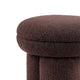 Ian Ottoman Stool | Mushroom-like Design | Pedestal Base | Brown Fabric