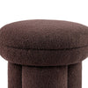 Ian Ottoman Stool | Mushroom-like Design | Pedestal Base | Brown Fabric