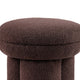Ian Ottoman Stool | Mushroom-like Design | Pedestal Base | Brown Fabric