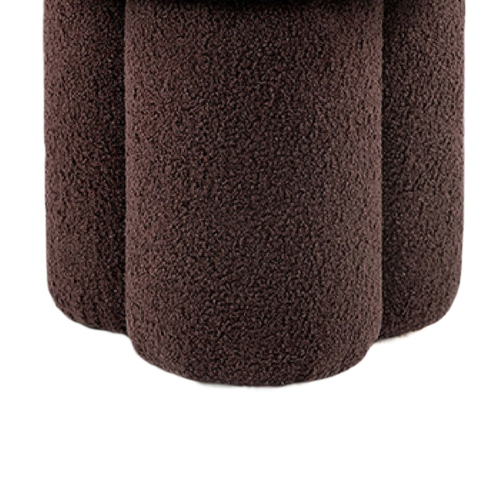 Ian Ottoman Stool | Mushroom-like Design | Pedestal Base | Brown Fabric