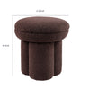 Ian Ottoman Stool | Mushroom-like Design | Pedestal Base | Brown Fabric