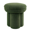 Ian Ottoman Stool | Mushroom-like Design | Pedestal Base | Green Fabric