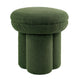 Ian Ottoman Stool | Mushroom-like Design | Pedestal Base | Green Fabric