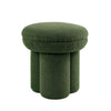 Ian Ottoman Stool | Mushroom-like Design | Pedestal Base | Green Fabric