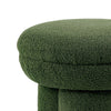 Ian Ottoman Stool | Mushroom-like Design | Pedestal Base | Green Fabric