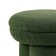 Ian Ottoman Stool | Mushroom-like Design | Pedestal Base | Green Fabric