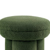 Ian Ottoman Stool | Mushroom-like Design | Pedestal Base | Green Fabric