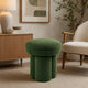 Ian Ottoman Stool | Mushroom-like Design | Pedestal Base | Green Fabric