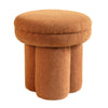 Ian Ottoman Stool | Mushroom-like Design | Pedestal Base | Brown Fabric