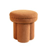 Ian Ottoman Stool | Mushroom-like Design | Pedestal Base | Brown Fabric
