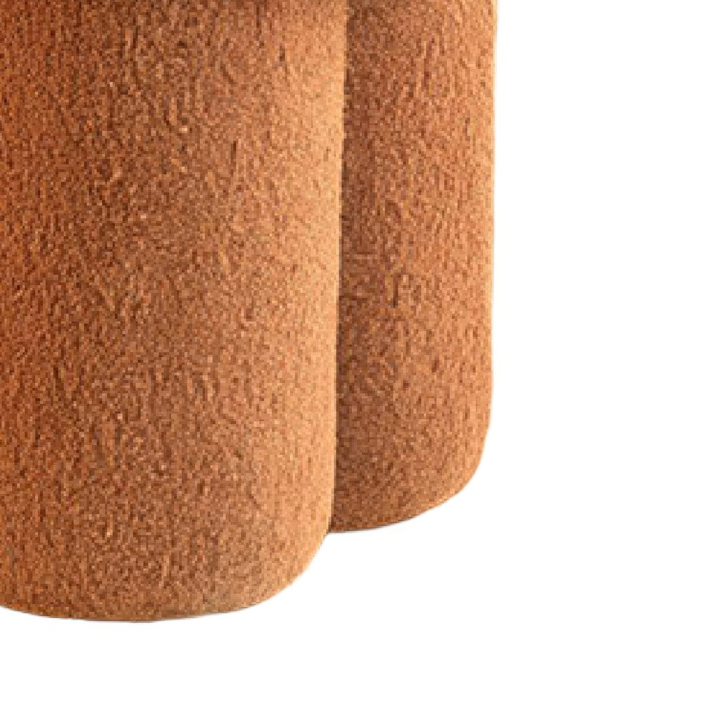 Ian Ottoman Stool | Mushroom-like Design | Pedestal Base | Brown Fabric