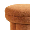Ian Ottoman Stool | Mushroom-like Design | Pedestal Base | Brown Fabric