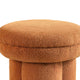 Ian Ottoman Stool | Mushroom-like Design | Pedestal Base | Brown Fabric